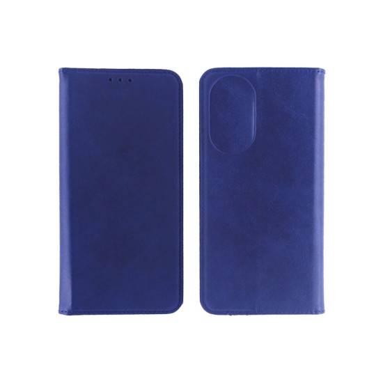 Capa Flip de Couro com Bolso Interno para Oppo A78 4G Azul